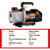 수영장 히트펌프 7CFM 5PA 냉매 진공 펌프 1/4 흡입구 HP 자동차 가정용 에어컨 마키타 18v 배터리 차량용, 01 은