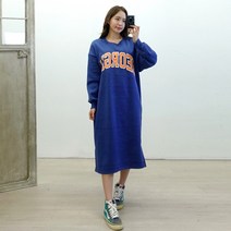 이힝 죠지 기모 루즈핏 롱원피스 홈웨어