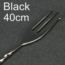304050cm 칵테일 Swizzle 스틱 교반기 바 스푼 믹싱 포크 음료 머들러 바텐더 주방 도구 94, 400mm 블랙