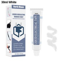 견고한 30/50/125ml 액체 절연 전기 테이프 튜브 페이스트 빠른 고정 드라이 씰링 접착제 방수 UV 보호, 4 30ml White