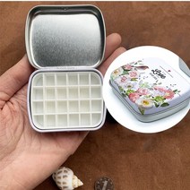 철제팔레트 미술파레트 우드팔레트 Portable12grid 수채화 상자 빈 페인트 팔레트 여행 그림 스케치 보습, 20.24cells as shown