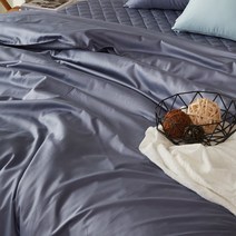 60수사틴 순면 이불커버 명품호텔침구K킹 블루