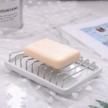 생활탐구 선반 비치형 물빠짐 스텐 세라믹 비누 받침, 1개