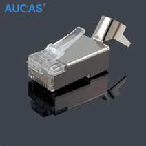 네트워크 장비 도구 AUCAS CAT7 FTP 50pcs RJ45 커넥터 쉴드 RJ11 플