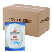 롯데이라이프 저발포 일회용 PS 타원접시, 5개입, 100개