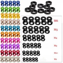 구리 와셔 플랫 씰 링M2 / M2.5 M3 M4 M5 M6 알루미늄 와셔 다채로운 양극산화처리 카운터 싱크 헤드 볼트, 02 Royal Blue_02 M4