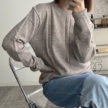 뜨개진 여성용 부드러운 꽈배기 티니 라운드 니트