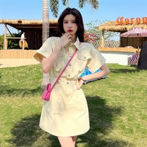 카라 주니어 데님 캐주얼 반팔 여름 미니 학생 원피스 중학생 고등학생 10대 20대 인싸템 결혼식 하객