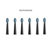 USB 충전식 소닉 전동 칫솔 5 가지 모 울트라 자동 브러시 타이머 방수 치아 미백, 6 Black heads
