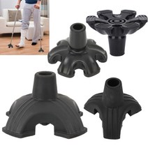 cane tip self standing rubber 4 base support anti skid walking cane pad for crutch 19mm non-slip end, 19mm 4 헤드