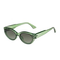 타원형 선글라스 uv400 여성 남성 디자이너 안경 패션 빈티지 암막 (Green)