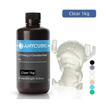 ANYCUBIC 500G/1KG 액체 포토폴리머 수지 405NM UV 레진 LCD 3D 프린터 인쇄 재료 광자/광자 S/광자 모노, Clear-1kg|CHINA