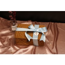 케이스 여성 셀럽 고급 유럽식 결혼선물 신부들러리 포토박스, T03-26CMx16CMx10CM, C06-카라멜색 선물포장아쿠아블루 리본