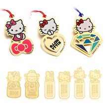 헬로키티 24K 골드도금 책갈피 북마크, 미니 2P, 1개