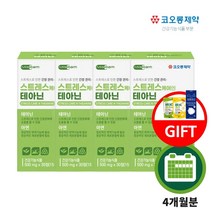 지친 하루 불안한 신경 마음 불안 초조 심신 신체 안정 스트레스 케어 에 좋은 테아닌 아연 함유 긴장 완화제, 4BOX(4개월분)