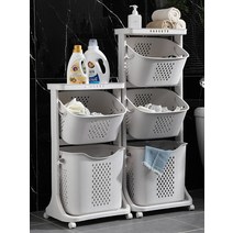 코스토프 슬라이딩햄퍼 빨래바구니 3단 틈새빨래바구니 빨래통, 1개, type B  3단