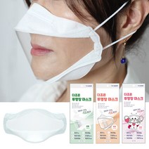 [더조은] 입술이 보이는 투명창마스크 립뷰마스크 결혼식 강사 어린이집 청각장애인 방송용 입투명마스크, 더조은 투명창마스크 화이트/중형(1매), 1개