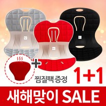 트러블체어 + 냉온찜질팩 자세교정 좌식의자 허리건강 등받이 의자 행사, 블랙2개
