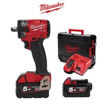 밀워키 신제품 충전 임팩트 렌치 II 1/2 M18 FIW212-502X 5.0배터리2개, 2개