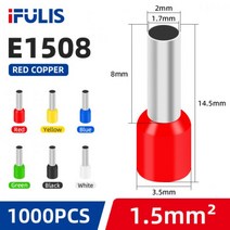 1000Pcs 와이어 커넥터 터미널 E7508 E1008 E1508 E2508 E4009 절연 페룰 블록 코드 엔드 크림 핑 VE, E1508 - 1000PCS_Yellow