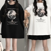 리더스타 여성반팔티 여성티셔츠 블랙+화이트 2장 루즈핏 반팔 티셔츠 반소매