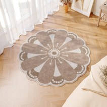꽃모양 아기원형러그 플라워 방바닥 안마의자 매트 침대옆 미니 카펫 거실 아이방 원룸
