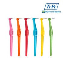 테페 스웨덴 교정용 임플란트용 치간칫솔 ㄱ자형 앵글 0.4~0.8mm 6개입, 옐로우 0.7mm, 6개