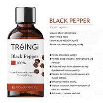 100ml 순수 천연 티 트리 에센셜 오일 디퓨저 스킨 케어 마사지 시트로넬라 레몬 민트 유칼립투스 라벤더 아로마 스파, [01] 100ml, [26] Black Pepper