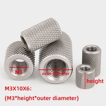 M3 M4 M5 M6 M8 M10 M12 304 스테인레스 스틸 길쭉한 원통형 너트 널링 손으로 조여진 메쉬, 304 stainless steel_M8x30x12
