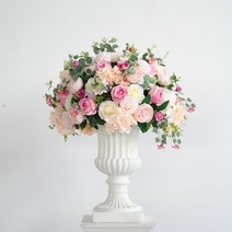 자이언트 플라워 대형 꽃다발 결혼식 웨딩 포토부스 인공 꽃 테이블 센터피스 장식 로드 리드 부케 실크 장미 모란 공 파티, 03+35cm