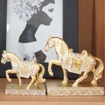 골드 황금 말 장식품 성공 개업 선물 데코소품 촬영, 소