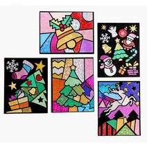 ABC문구 [민화}포일 아트 세트 만들기 꾸미기 팝아트 동물 캐릭터 크리스마스, 2. 크리스마스 포일아트 (선물상자), 1개