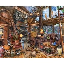 Springbok 퍼즐 - 헌팅 롯지 - 1000피스 직소 퍼즐 - 대형 76.2 x 61cm(30 x 24인치) 퍼즐 - 미국 제조 - 독특한 컷 인터로킹 피스