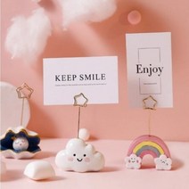 스탠드 메모클립 테이블 안내꽂이 사진클립 메모꽂이, 구름