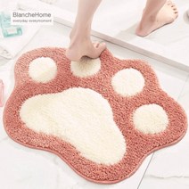 블랑쉬홈 빨아쓰는 미끄럼방지 발매트 욕실 주방 현관 화장실 러그 냥이발바닥, 핑크