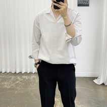 아도르크를래식 쿨가이 3컬러 헨리넥 반오픈 카라 긴팔 셔츠
