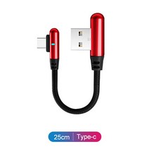 20cm 짧은 마이크로 USB 케이블 유형 c 휴대 전화 빠른 충전 동기화 데이터 코드 어댑터 아이폰에 대 한 화 웨이, 02 Red Type C Cable