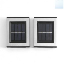 SOCEAN 모던 사각 자연광 테라스 벽등 정원 조명 2EA 베란다 벽부착 조명 마당 솔라 라이트 실외 외부 직부등 태양열 채광 LED 루프탑 옥상 담벼락 조경 방수 전구 현관 정원 외등 태양광 쏠라 전등 난간 경관