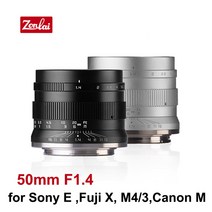 Canon ef m fuji x sony e m43 마운트 미러리스 카메라용 50mm, 검은 색, fuji xf
