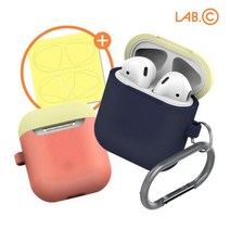 랩씨 에어팟 캡슐 키링 실리콘 케이스 2 in 1 패키지 네이비=LABC-522-NCL