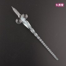 붓글씨연습 서예도구 서예용품 유리 서예 펜 유리 딥 펜 홀더 서명 필링 잉크 만년필 수제, 네이비 블루