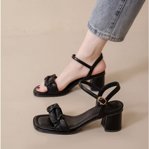 EAGLE PEAK 여성용 NI앞투띠 스퀘어앞코 스트랩 샌들힐