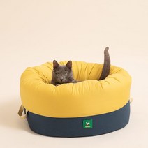 페스텝 고양이 숨숨집 호박방석 해먹 사계절용, 색상:옐로우네이비