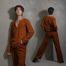 스포츠 댄스복 라틴 댄스 탑스 남성 긴팔 루즈 연습복 v넥 블랙화이트브라운그레이 티셔츠 룸바 차차 의류 BL9019