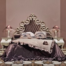 침대킹사이즈 프랑스 프레임 콘솔 엔틱가구, 샴페인 골드 2종