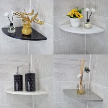 인조대리석 선반 무지주 코너선반 욕실 모서리 선반 대리석 화장실 코너선반, A.화이트