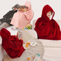 집순이 후드 담요 양털 극세사 겨울 야외 캠핑 무릎 실내 난방 방콕 집순이 날다람쥐