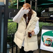 가을과 겨울 다운 코튼 패딩 조끼 여학생 루즈핏 양복 겉옷