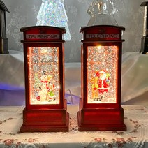 미플래닛 크리스마스 선물 오르골 스노우볼 LED 무드등 워터볼 집들이 선물, 1.공중전화박스, 산타