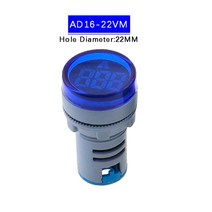 사각형 LED 디지털 전압계 전류계 AC 50-500V 0-100A 110V 220V 자동차 앰프 테스터 감지기, [06] Voltammeter Blue